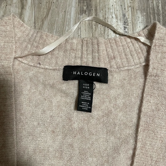 Halogen Women's Tan Open-Front Cardigan100% cashmere - Picture 3 of 3